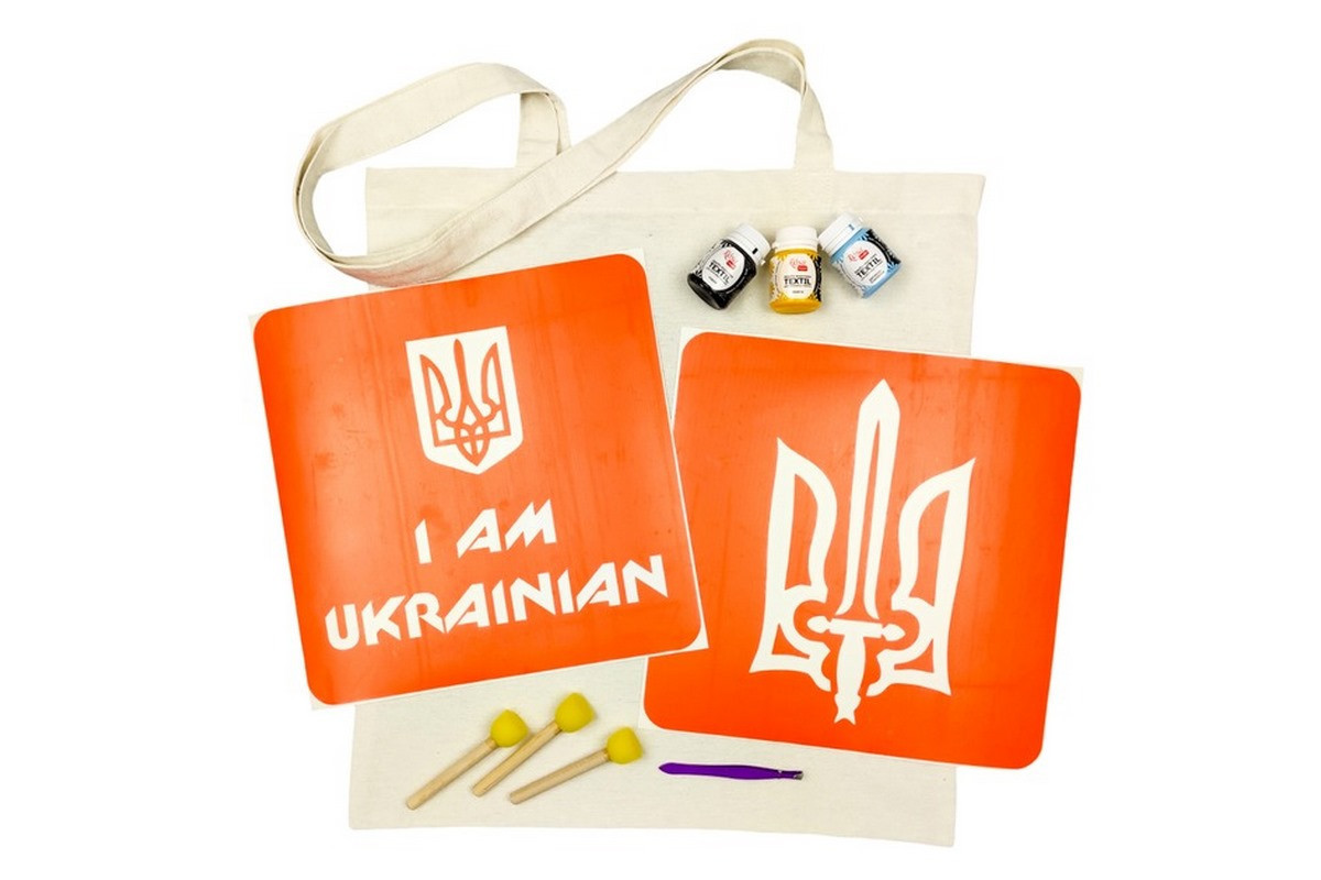Набір для творчості "Екосумка бязь I Am Ukrainian, Тризуб" bag-b-n064-n059