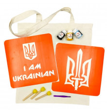 Набір для творчості "Екосумка бязь I Am Ukrainian, Тризуб" bag-b-n064-n059