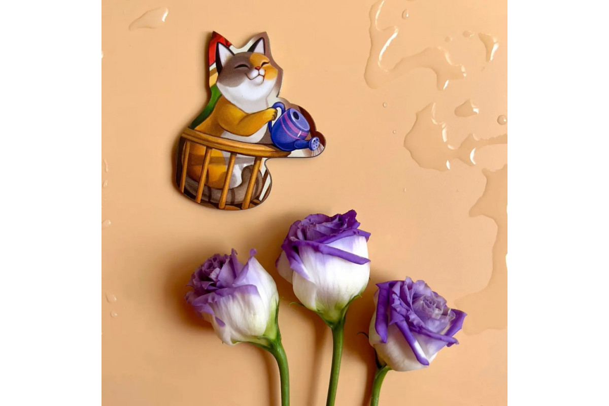 Деревянный пазл-вкладыш "Котики -1" Ubumblebees (ПСД128) PSD128 с домиком