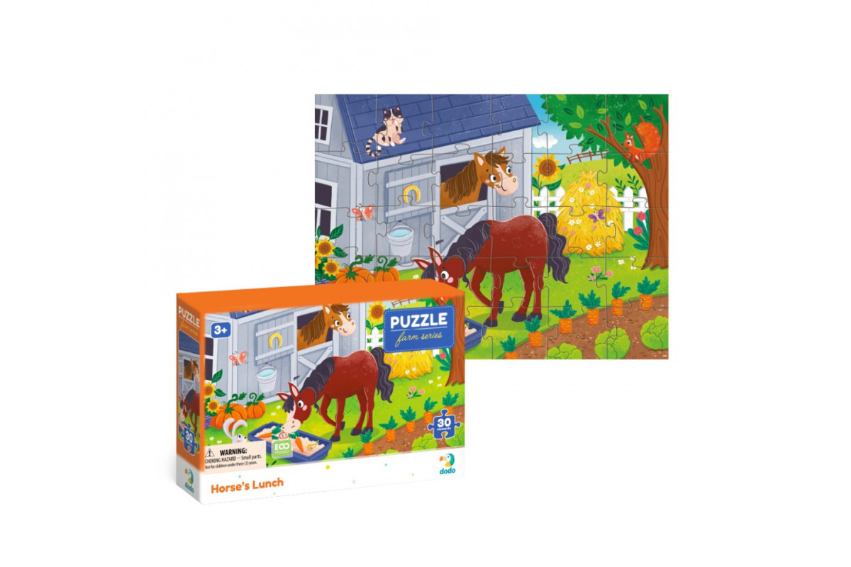 Детский пазл "Обед для лошадки" 300684, 30 элементов