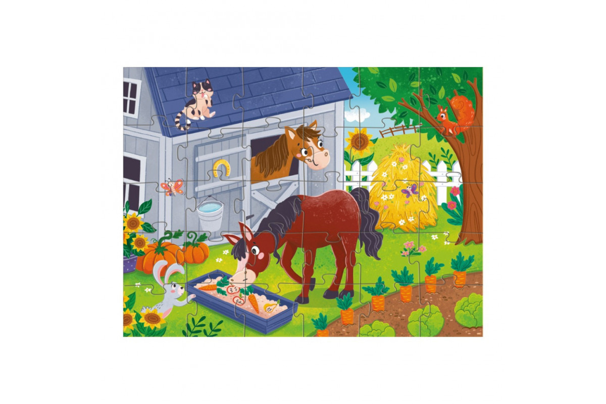 Детский пазл "Обед для лошадки" 300684, 30 элементов