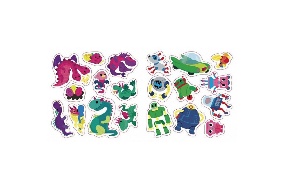 Альбом с наклейками "Волшебные миры. Роботы. Монстрики. Драконы. Пришельцы" 1388003