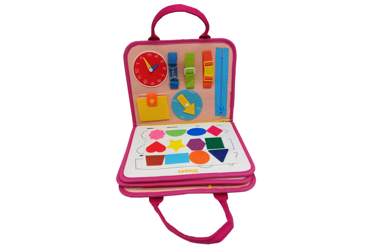 Дитяча розвиваюча сумочка-логіка XX4028 тактильні, розвиваючі вправи, з фетру