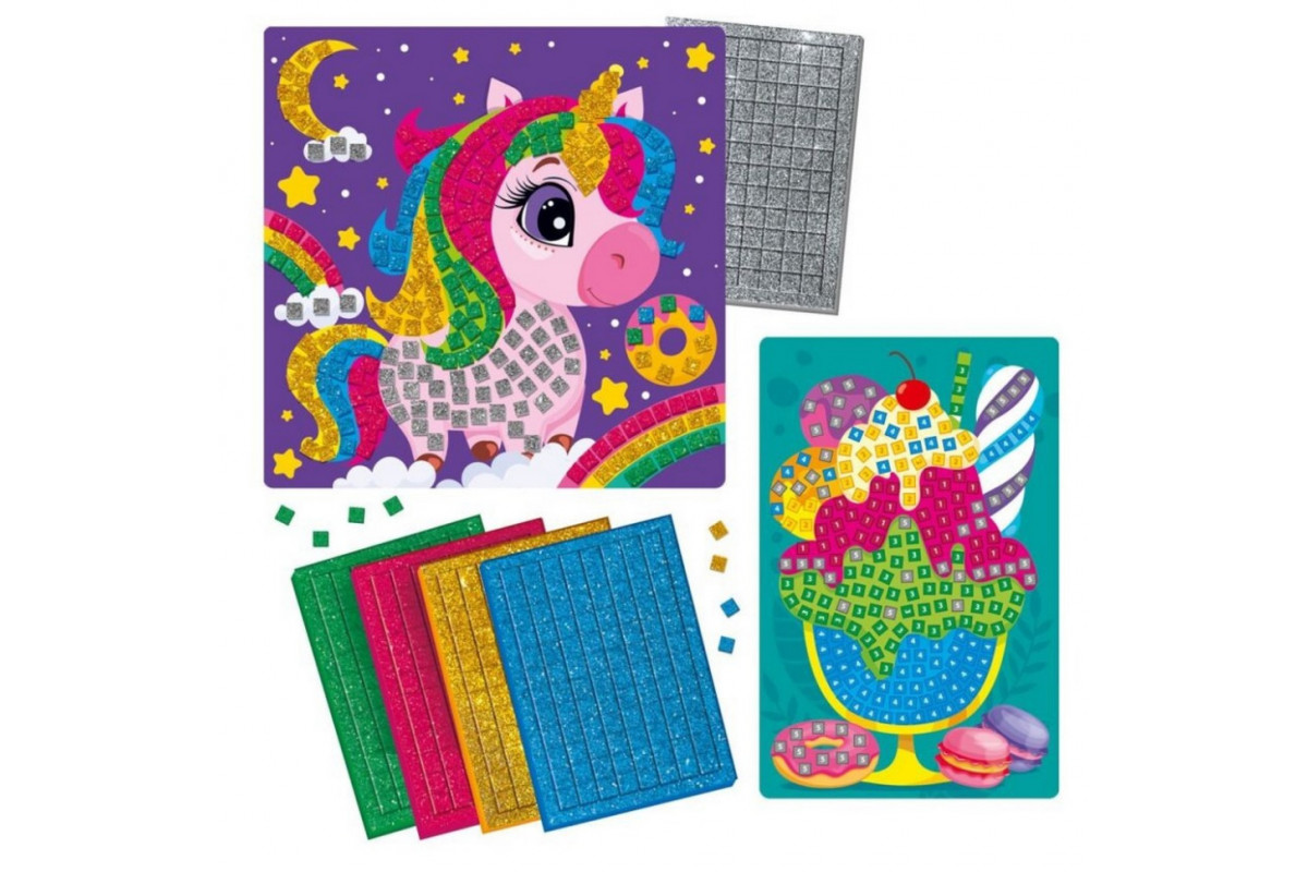 Набор для творчества со сверкающей мозаикой "Единорог и мороженое" VT4511-12