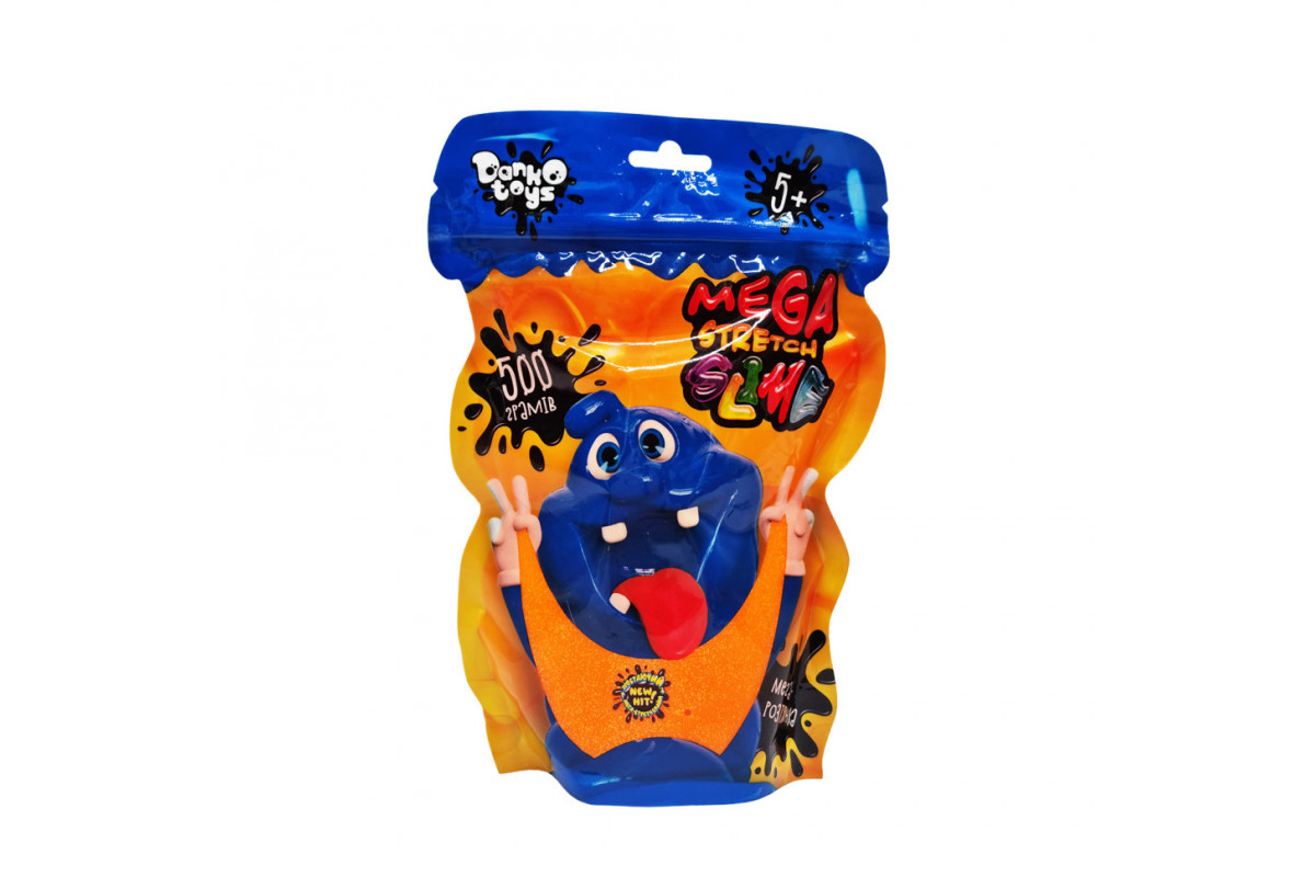 Лізун-антистрес "Mega Stretch Slime" SLM-12-01U 500 гр Помаранчевий