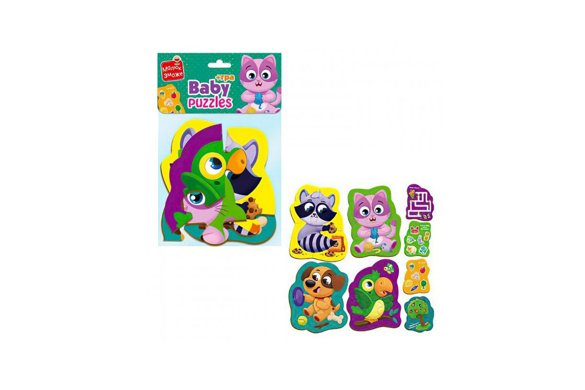 Пазли максі з грою Малюк Зможе «Хатні улюбленці» Vladi Toys VT1722-21 Укр