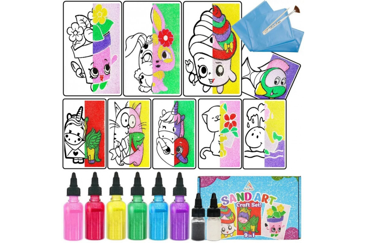 Дитячий набір для творчості картини з піску 9 в 1 KP-005 з магнітами