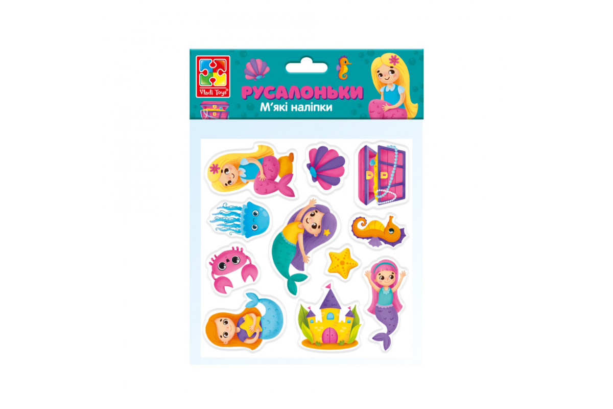 Набор мягких наклеек "Русалочки" Vladi Toys VT4210-09 (укр)