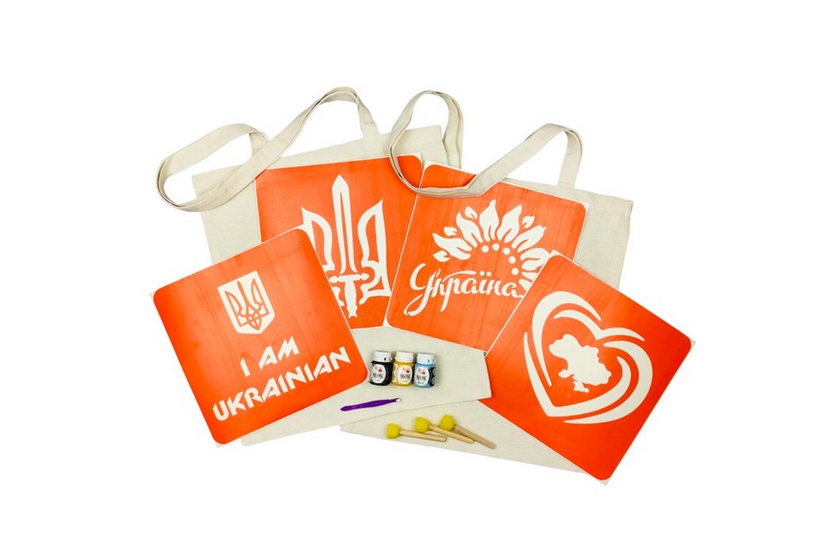 Набір для творчості "Екосумка бязь Мапа України, Україна квітуча" bag-b-n080-n058