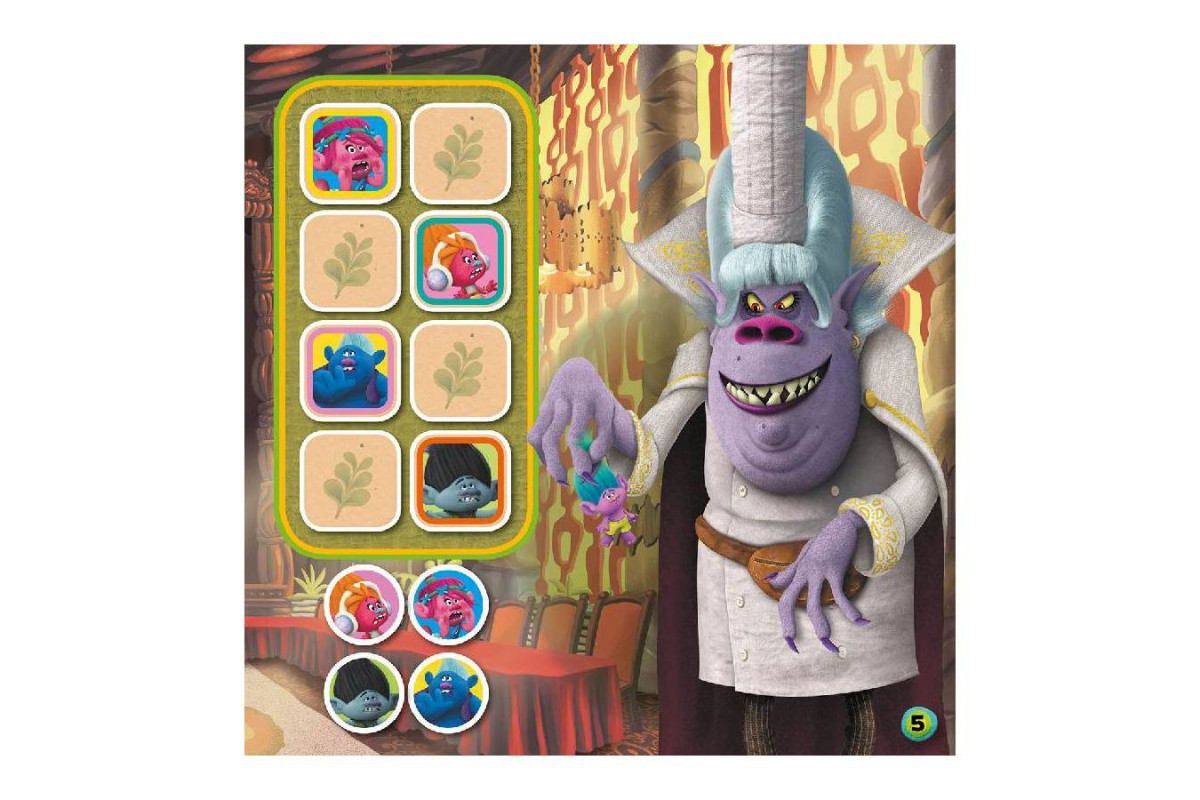 Судоку для детей "Тролли Интересные головоломки" 1191006 с наклейками