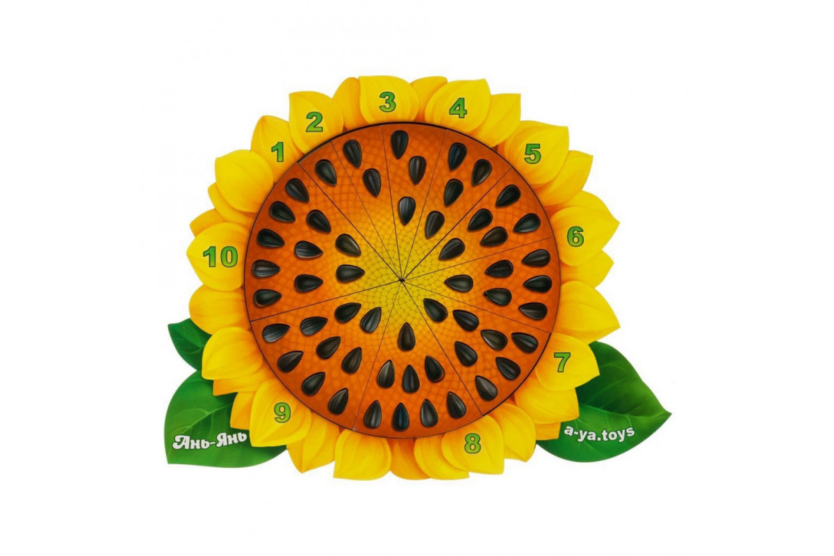 Деревянный пазл-вкладыш "Подсолнечник" Ubumblebees (ПСФ050) PSF050 сортер-счет