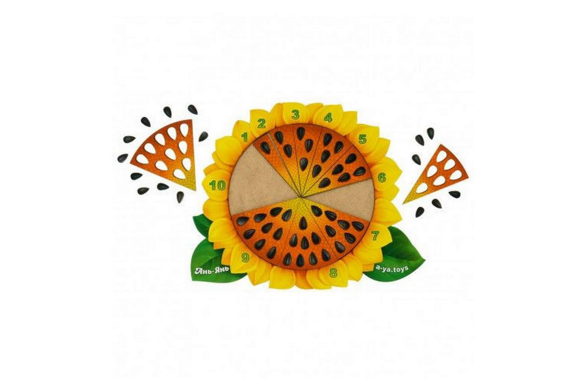 Деревянный пазл-вкладыш "Подсолнечник" Ubumblebees (ПСФ050) PSF050 сортер-счет
