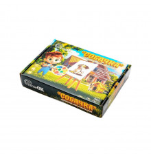 Деревянный пазл-раскраска А5 "Собачка" Puz-22940 кисточка, краски, клейкая пленка