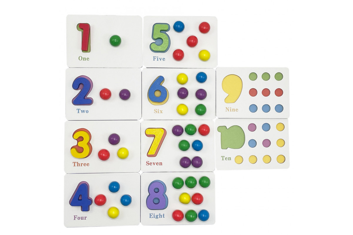 Дитячий дерев'яний набір "Намистини" C15055 картки, щіпці, намистини