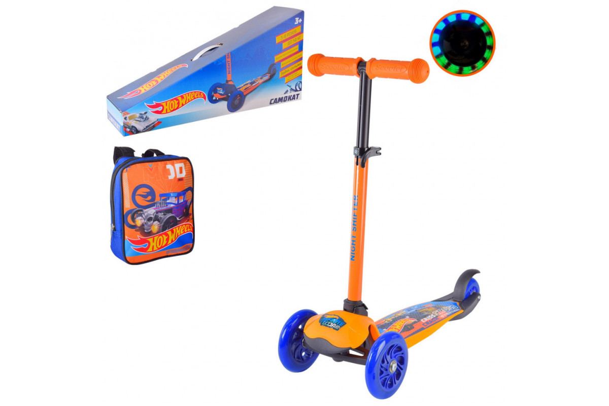 Детский самокат "Hot Wheels" Bambi LS2212 с рюкзачком 17х20 см