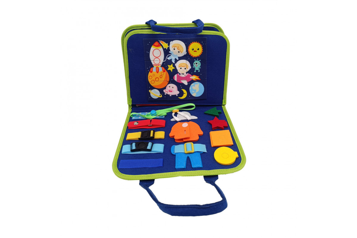 Дитяча розвиваюча сумочка-логіка XX4428 тактильні, розвиваючі вправи, з фетру