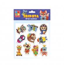 Набор мягких наклеек "Зверята" Vladi Toys VT4210-10 (укр)