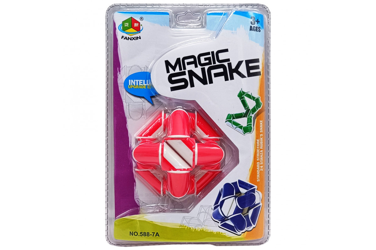 Головоломка Кубик Рубік "Змійка" 588-7A(Black) Червоний