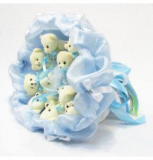 Букет из мягких игрушек 11 мишек 5285IT небесно-голубой
