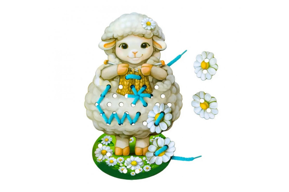 Деревянная шнуровка "Овечка" Ubumblebees (ПСД131) PSD131