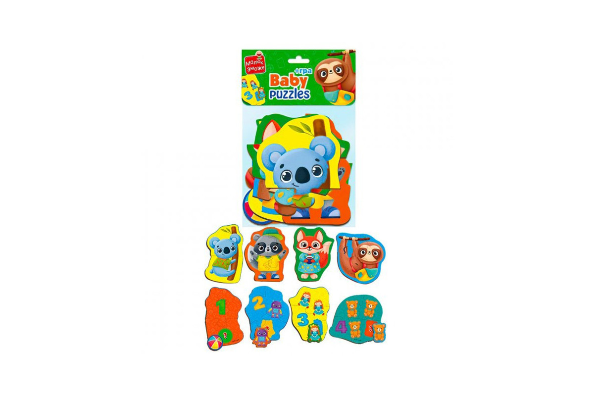 Пазлы макси с игрой Малыш Сможет «Животные и Игрушки» Vladi Toys VT1722-23 Укр