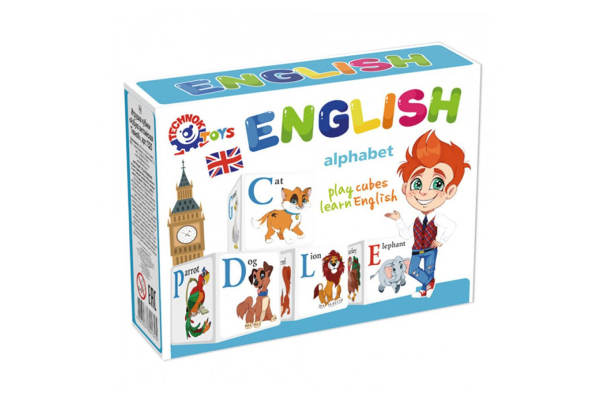 Детский развивающий набор кубиков "Английская азбука" 1325TXK 12 кубиков