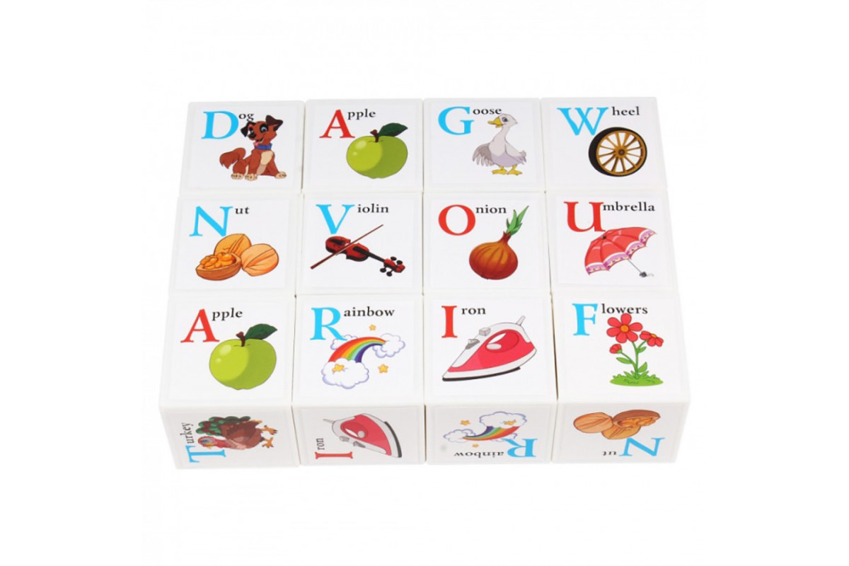 Детский развивающий набор кубиков "Английская азбука" 1325TXK 12 кубиков