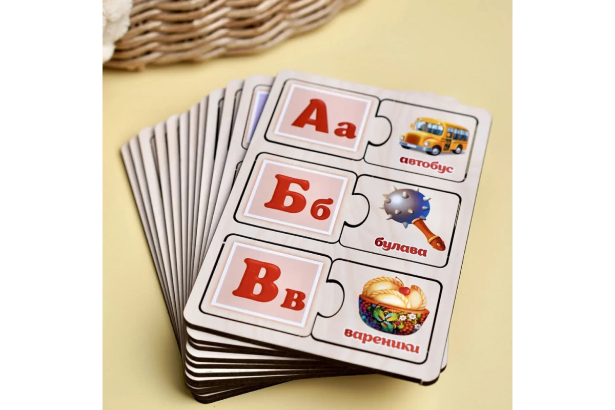 Розвиваючий пазл-половинки "Українська абетка" (ПСД252) PSD252 дерев'яний