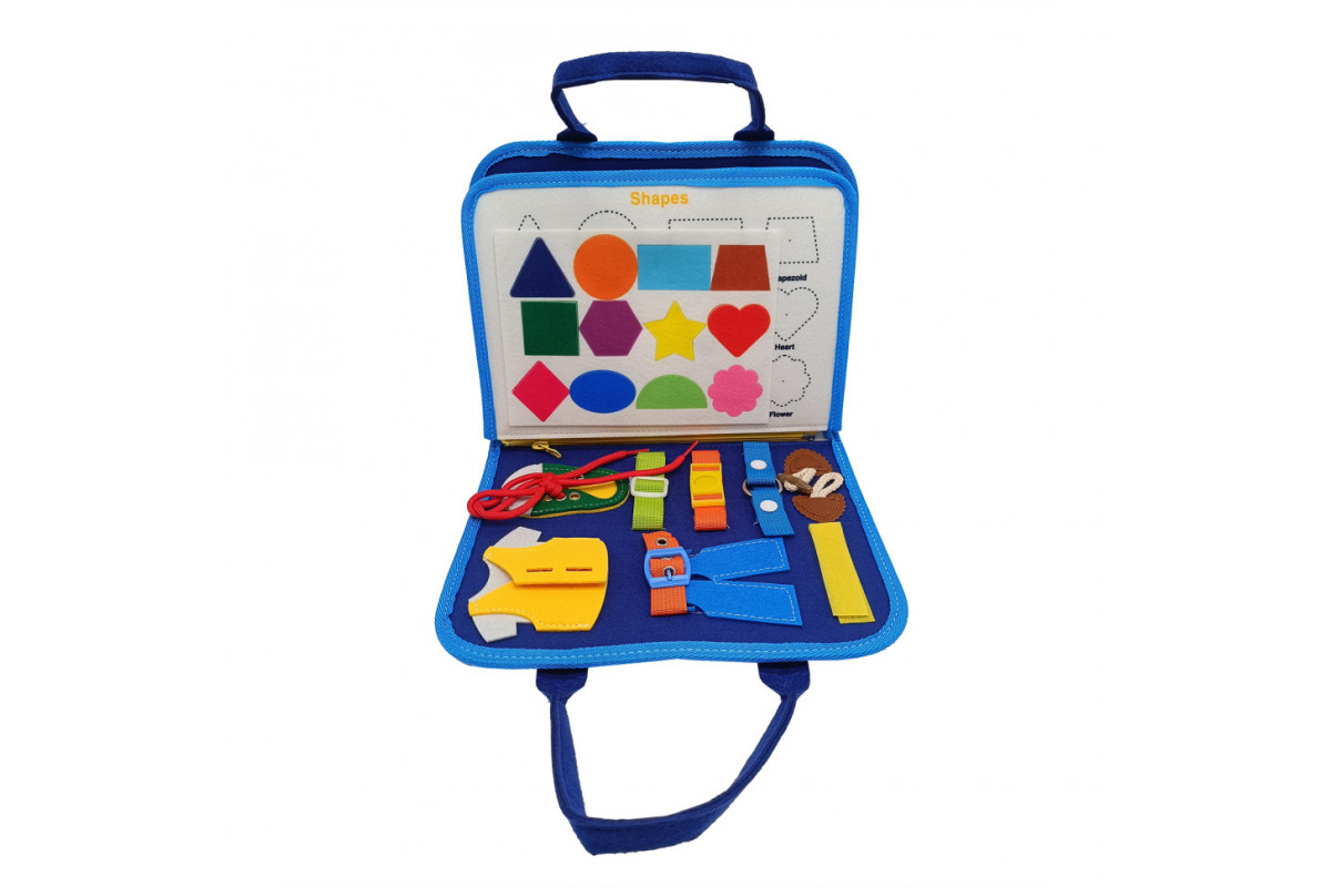 Дитяча розвивальна сумочка-логіка XX45285-3 тактильні, розвивальні вправи, з фетру