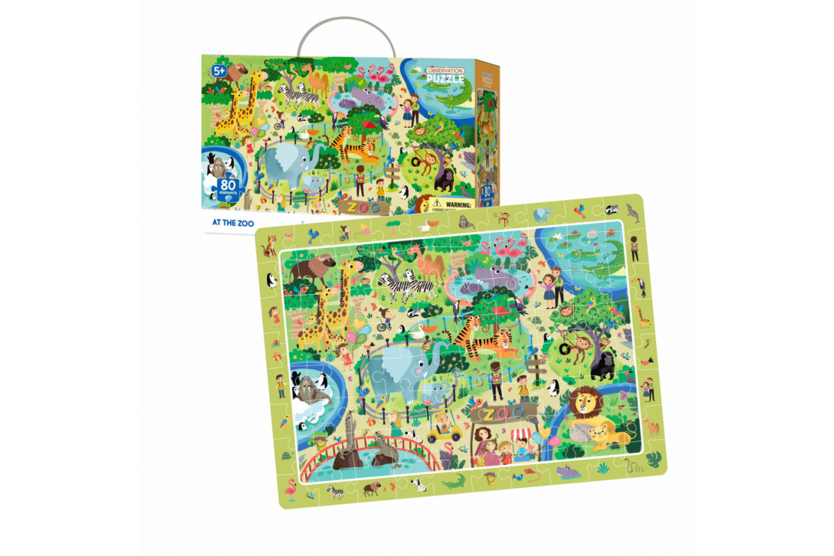 Пазл обучающий DoDo "Зоопарк" 300259, 80 деталей