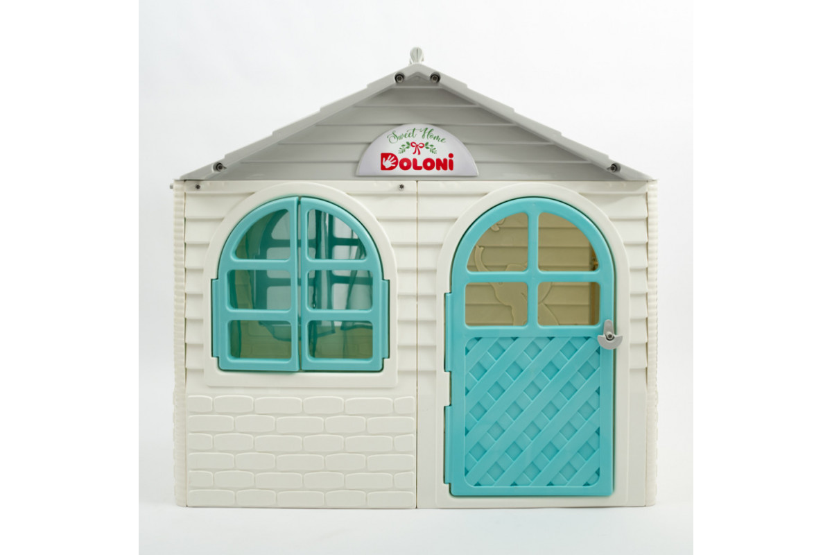 Игровой Домик со шторками Doloni Toys 02550/15 Бело-Бирюзовый