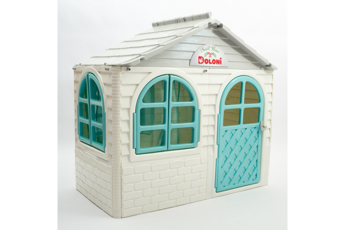 Игровой Домик со шторками Doloni Toys 02550/15 Бело-Бирюзовый