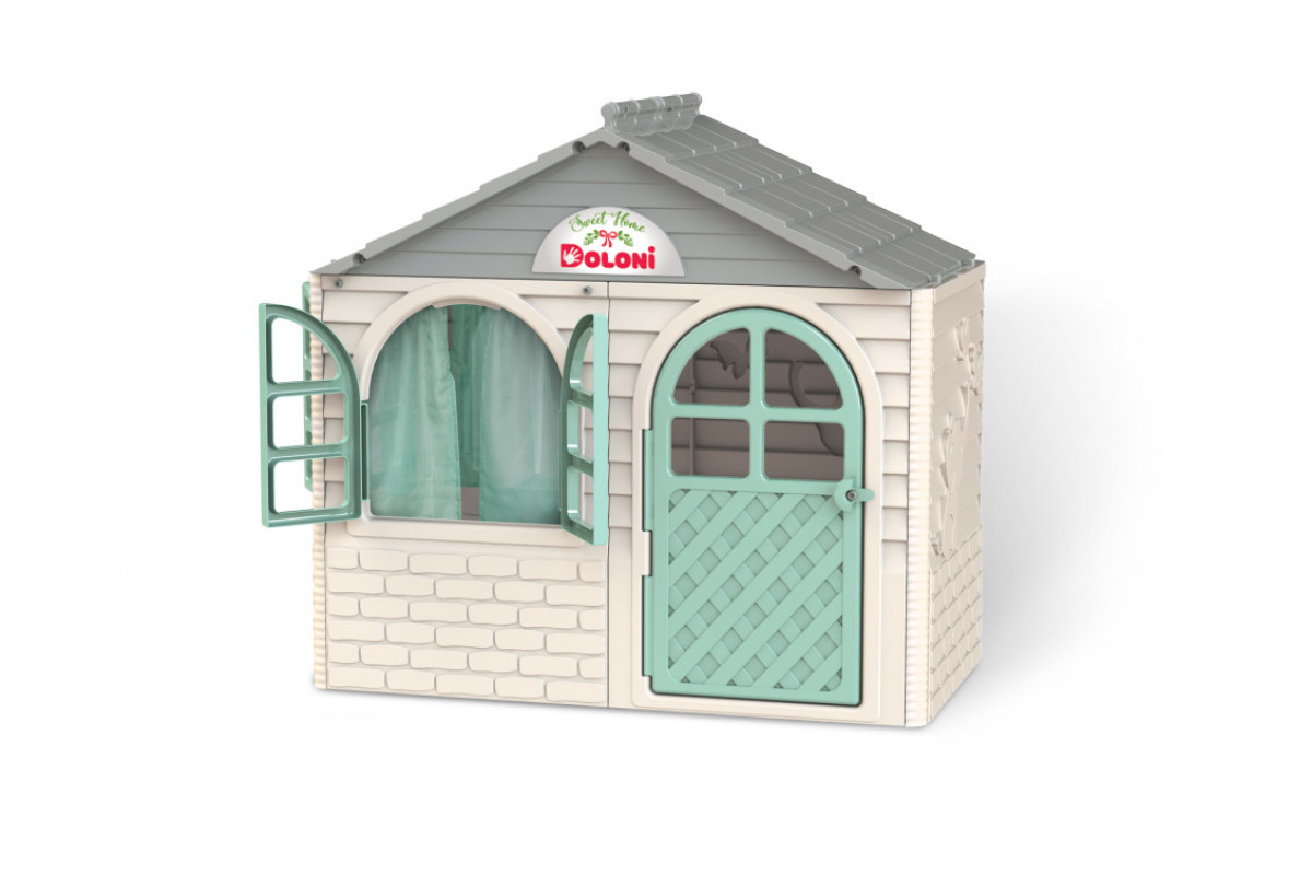 Игровой Домик со шторками Doloni Toys 02550/15 Бело-Бирюзовый