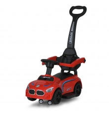 Детская каталка-толокар M 5785-3 красный, c родительской ручкой
