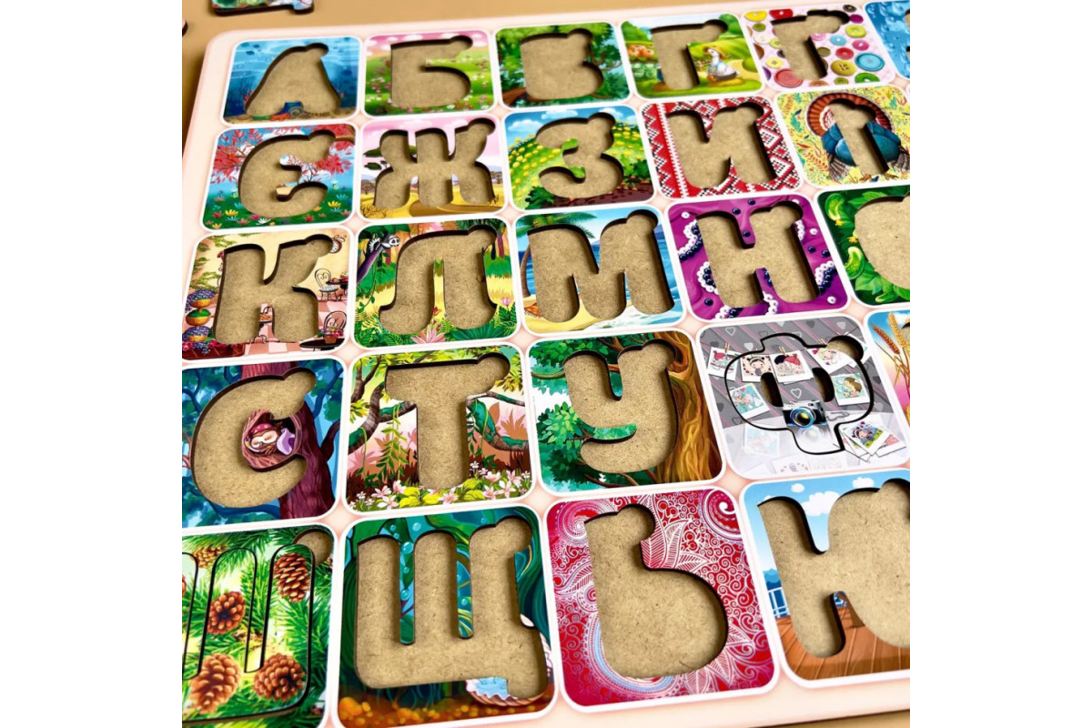 Дерев'яний пазл "Український алфавіт" Ubumblebees (ПСФ138) PSF138