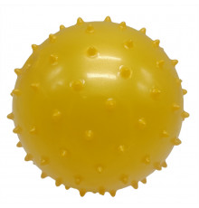 Мячик детский с шипами MB0112 резиновый 18 см, 58 грамм Желтый