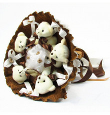 Букет из мягких игрушек 5 мишек 5287IT коричневый