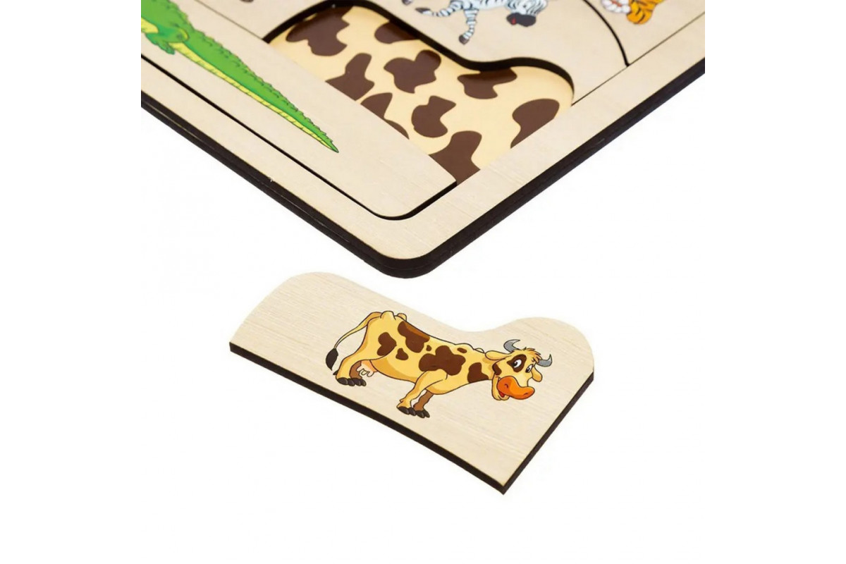 Деревянный пазл-вкладыш "Где? Чей узор?" Ubumblebees (ПСД074) PSD074 сортер