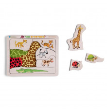 Деревянный пазл-вкладыш "Где? Чей узор?" Ubumblebees (ПСД074) PSD074 сортер