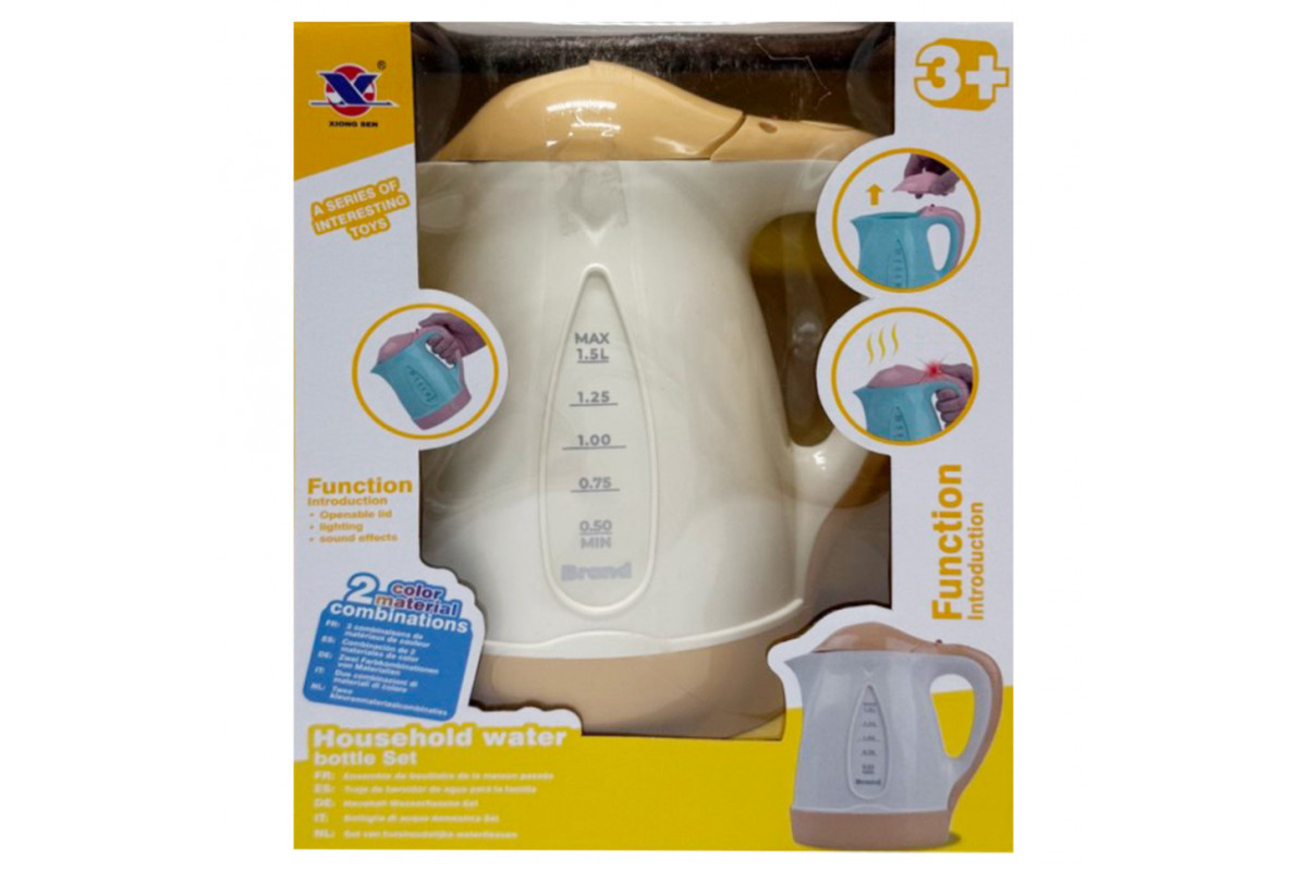 Дитяча побутова техніка "Чайник" XS-25013(White) світлові та звукові ефекти