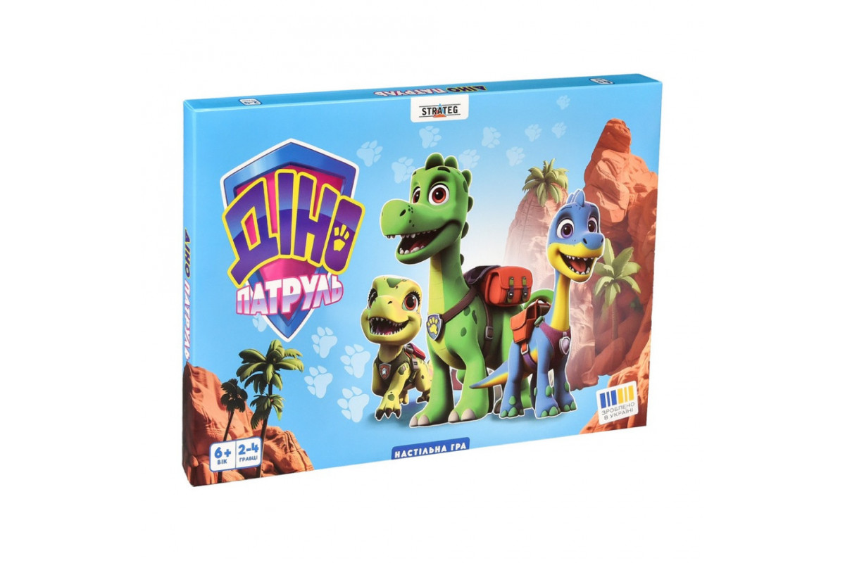Настільна гра "Діно Патруль" 30645 ігрове поле 4 фішки