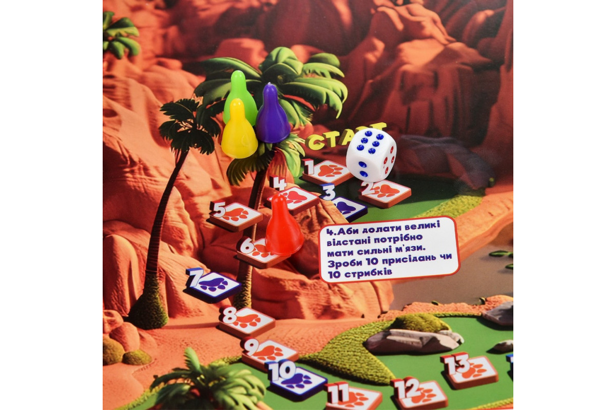 Настільна гра "Діно Патруль" 30645 ігрове поле 4 фішки