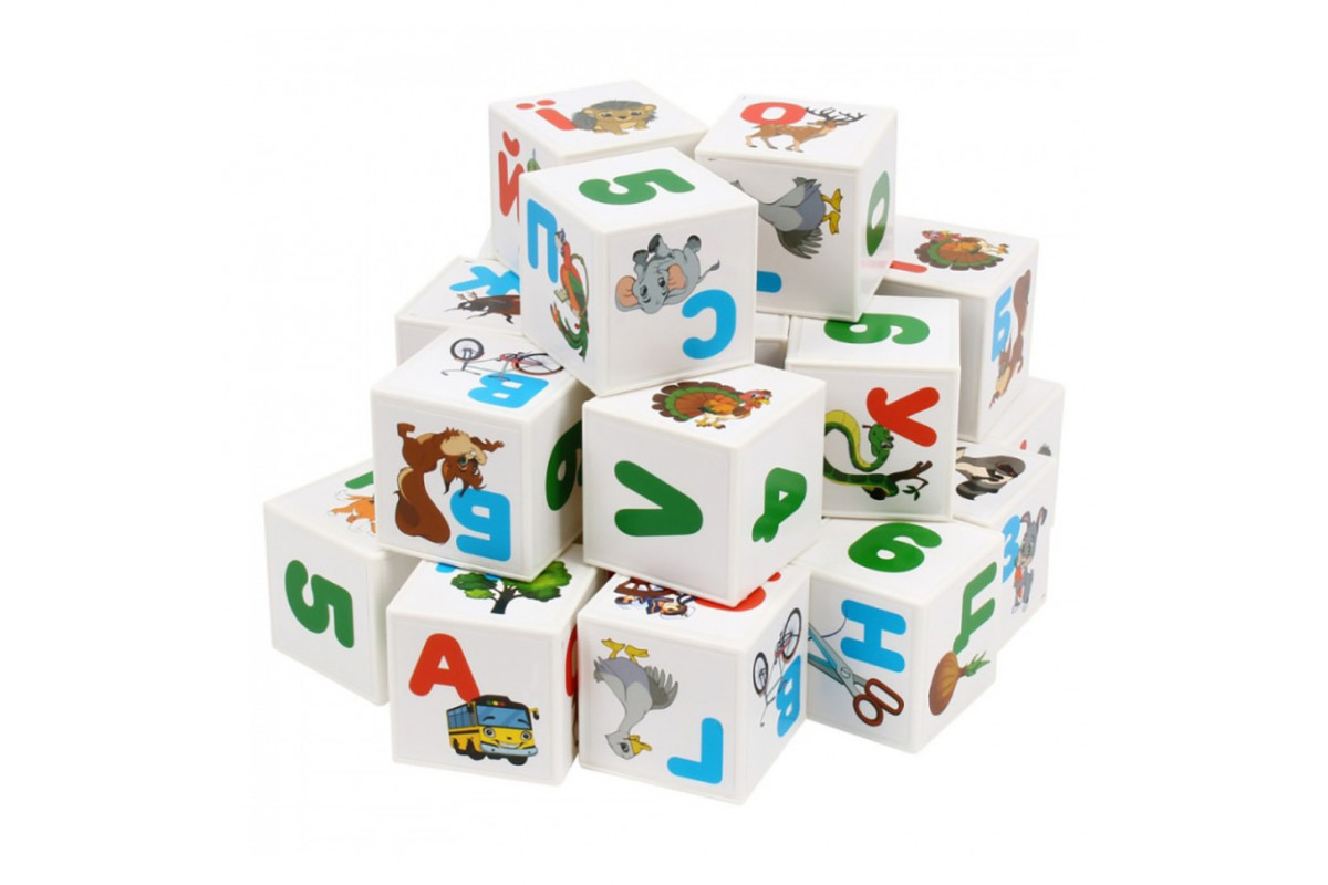 Детский развивающий набор кубиков "Азбука + Арифметика" 2728TXK 24 кубика