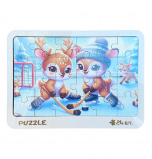 Новорічний пазл-вкладиш "Оленятка" 3240-19-005, 16х22 см