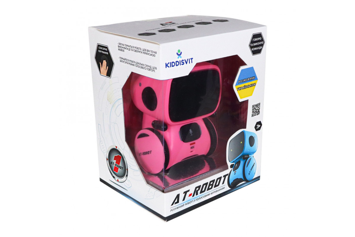 Детская игрушка "Интерактивный робот" AT001-04-UKR розовый, с голосовым управлением