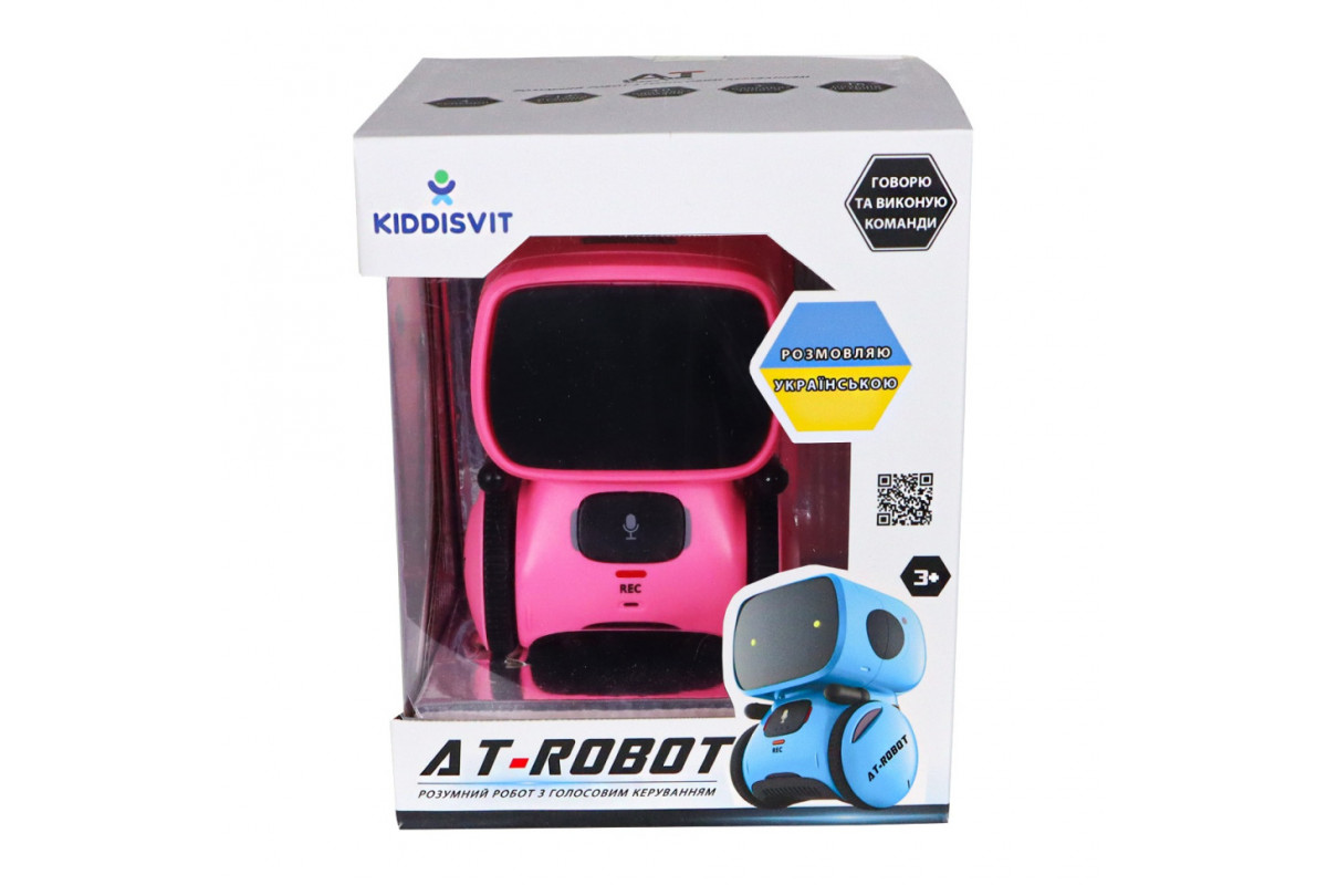 Детская игрушка "Интерактивный робот" AT001-04-UKR розовый, с голосовым управлением