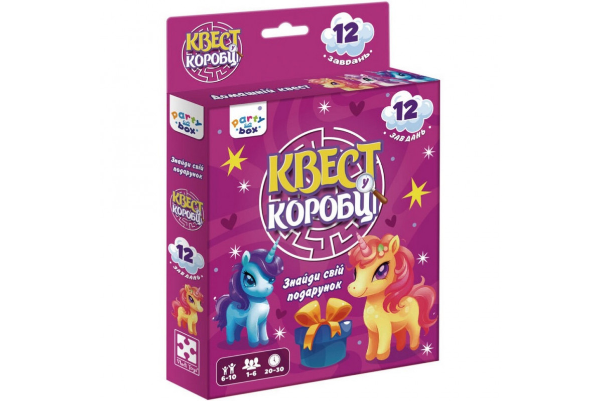 Настольная игра "Квест в коробке Единорожки" VT5902-01 инструкция 12 карточек с заданиями