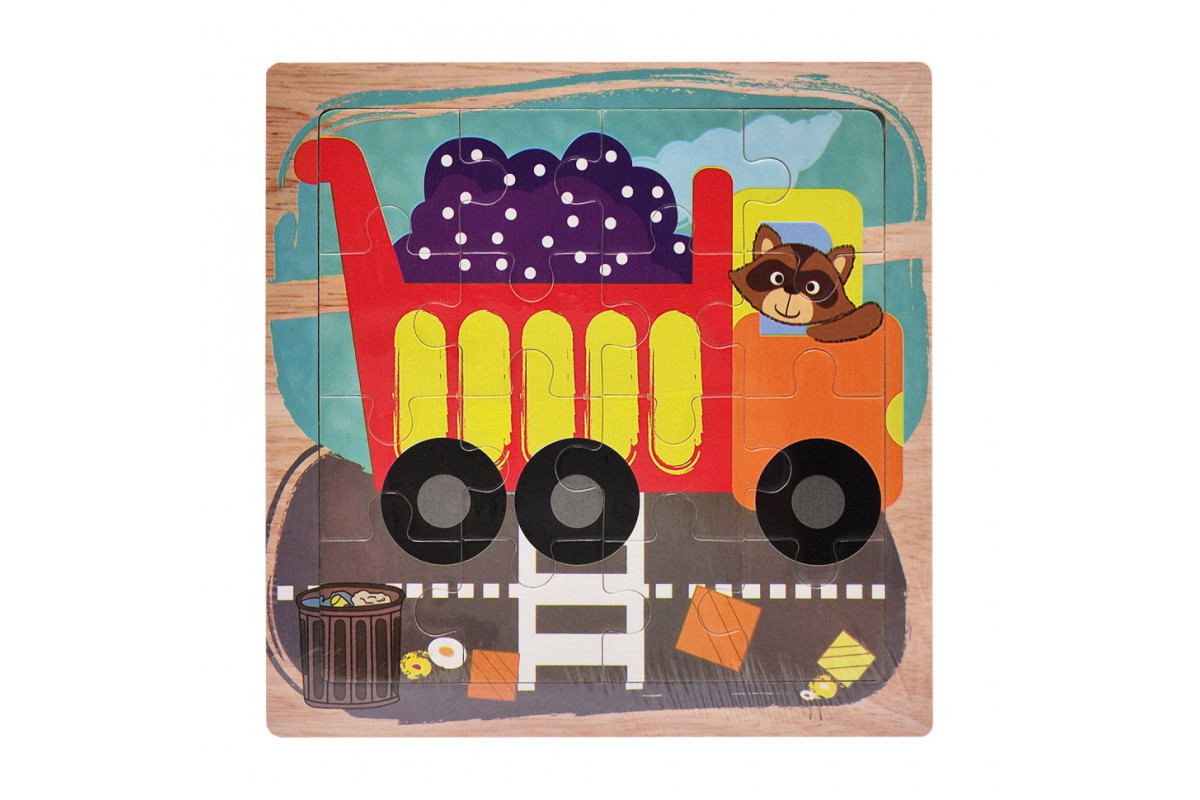 Деревянный пазл-вкладыш Грузовик 73260-16, 16 деталей