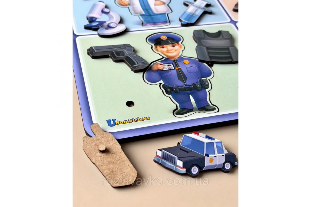 Настільна розвиваюча гра "Професії" Ubumblebees (ПСФ160) PSF160 дерев'яна