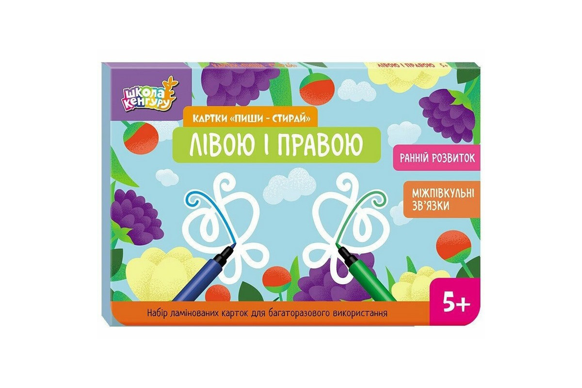 Детские развивающие карточки "Пиши-стирай Левой и правой" 1781002